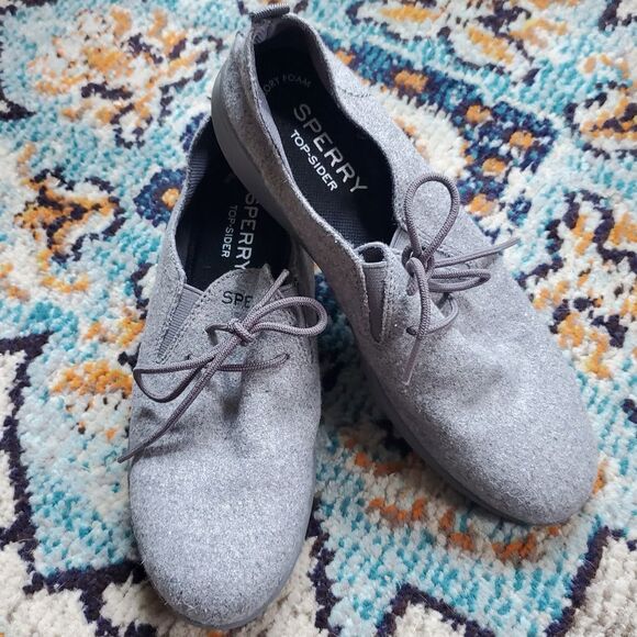 Sperry top-slider gray rio aqua sneakers women's size 8 - Picture 9 of 9